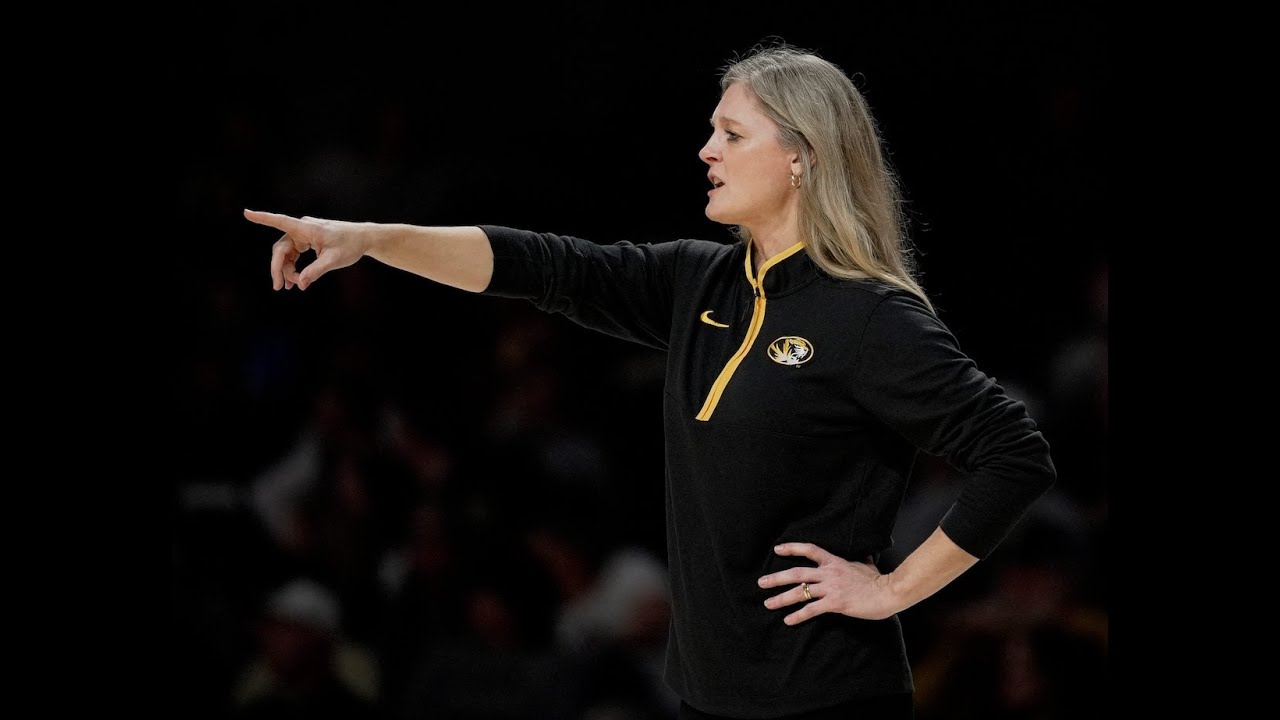 Mizzou coach Kellie Harper and guards Grace Slaughter & Abbey Schreacke after Alabama loss