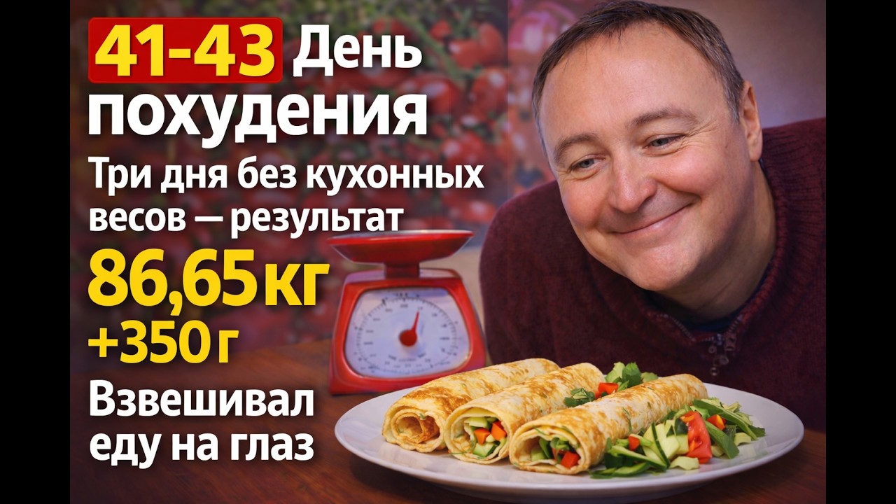 4️⃣1️⃣–4️⃣3️⃣ День похудения | Три дня без кухонных весов — результат | 86,65 кг | +350 г