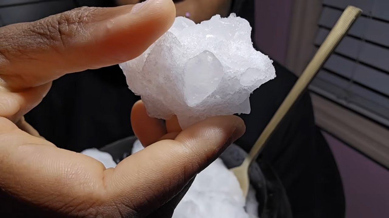 ONE BITE CRUNCHY ICE BITES MIXED IN PILE OF FROST (SHOULD WE DO AN ICE BITE SERIES?) #asmr #mukbang