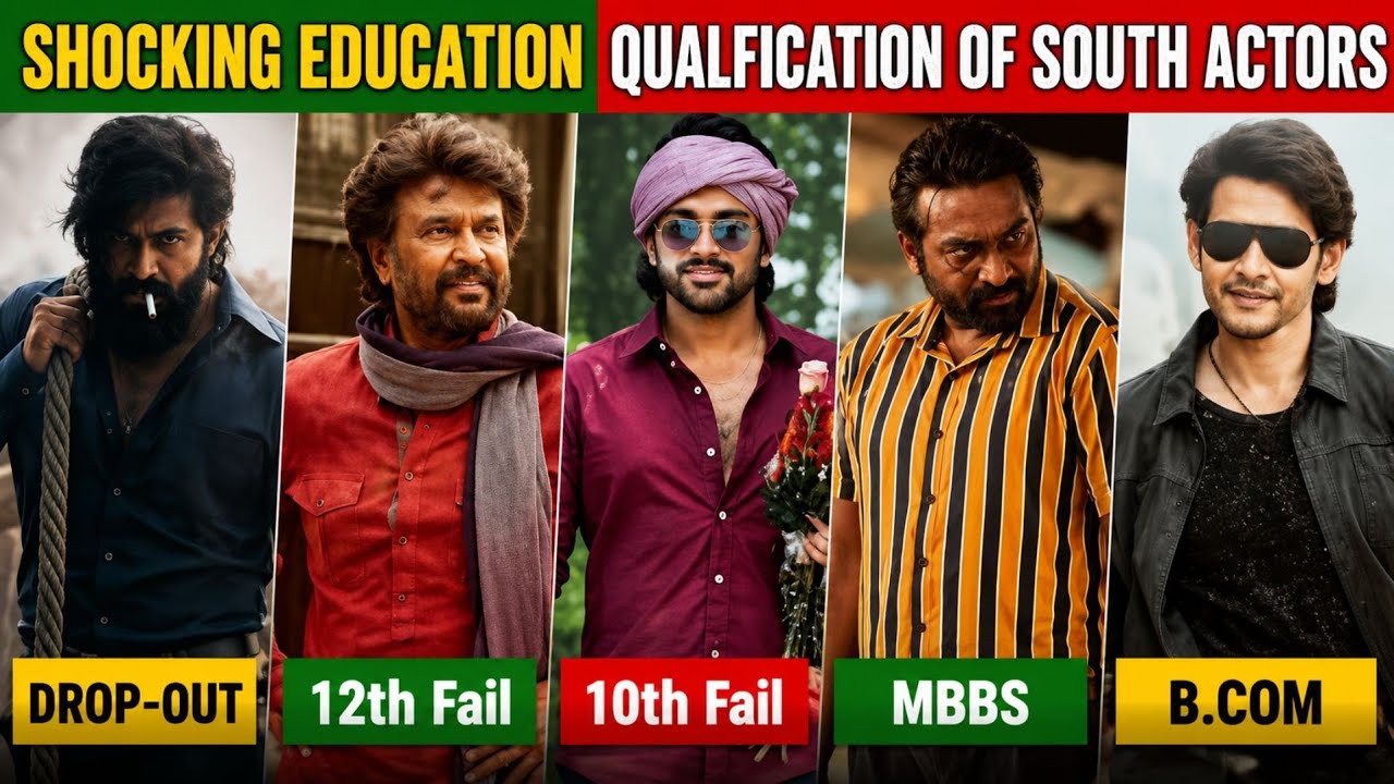 31 South Actors Shocking Education Qualification | South के ये Actors Real Life मैं कितने पढ़े-लिखे