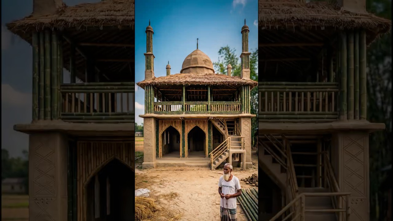 A Village Uncle Built a Mosque from Bamboo, Mud & Leaves 😱🕌You Won’t Believe This