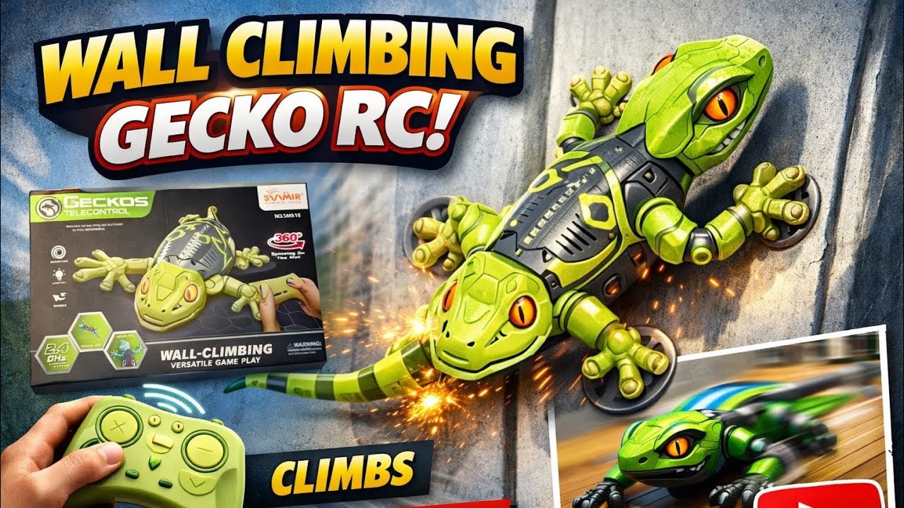 Remote Control Gecko Wall Climbing Toy Unboxing and Complete Review