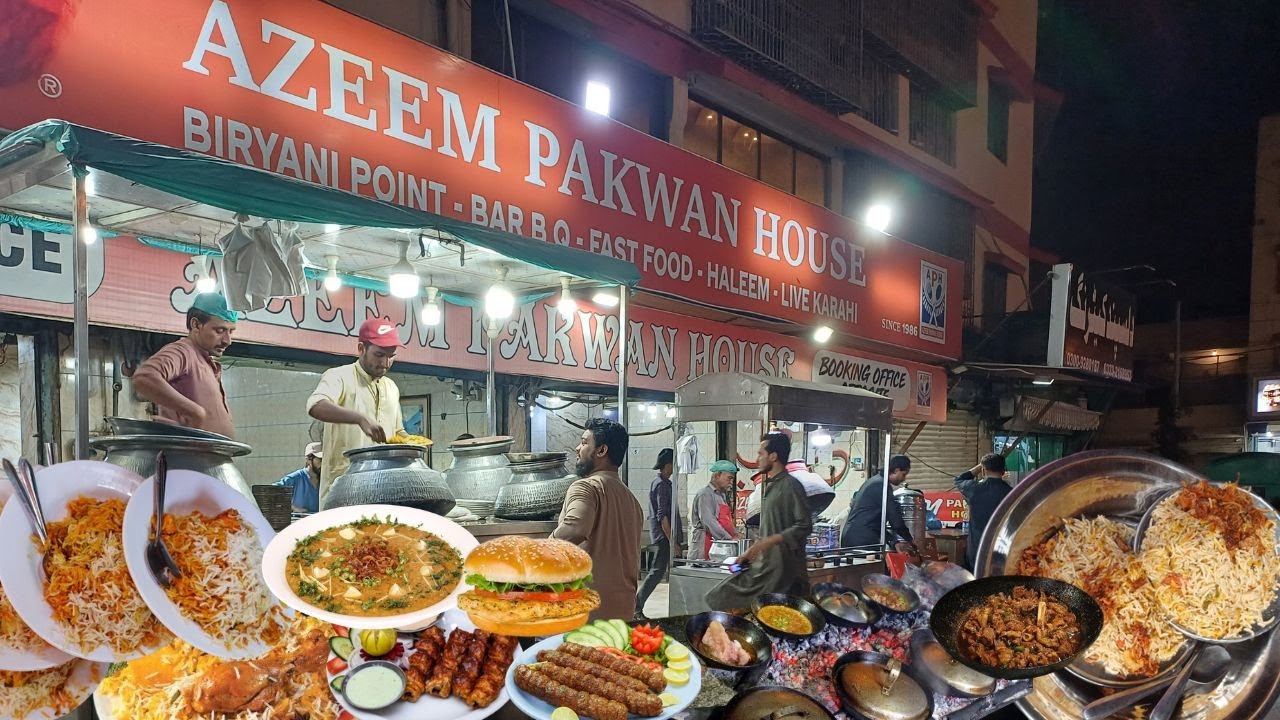Azeem Pakwan House Famous Biryani Yakhni Pulao Haleem BBQ Catering Service Water Pump Karachi