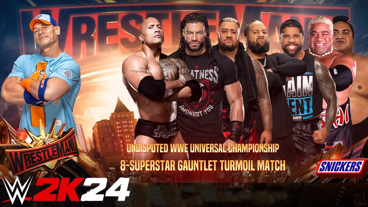 John Cena Vs Samoan Family TREE in Gauntlet Match | Undisputed Championship WWE 2K24 - PS5 [4K]