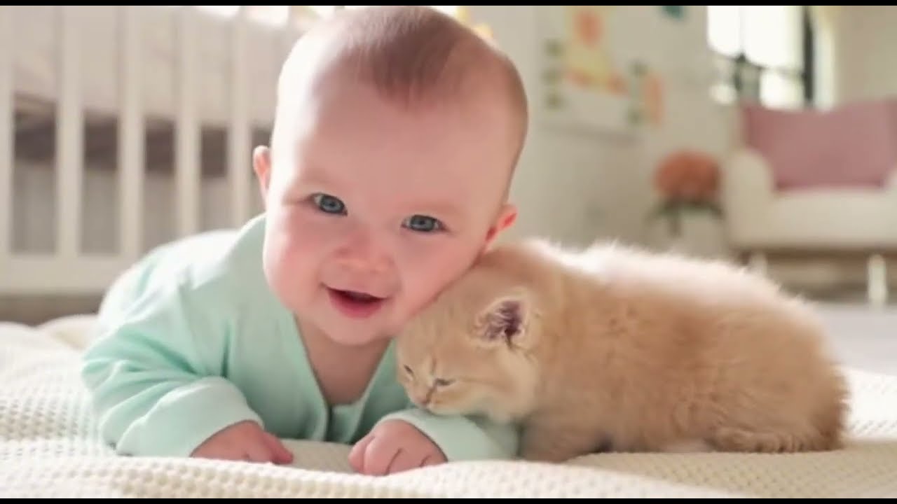 You Won’t Believe How Much Fun This Cat And Baby Have Together! Funny Baby Videos With Animals