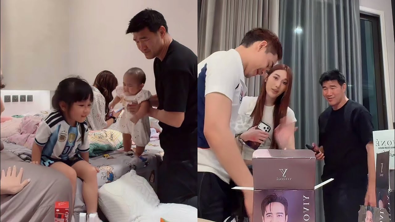 พ่อบาส น้องเบส วันนี้มาเลี้ยงจาญ่า ยูจิน