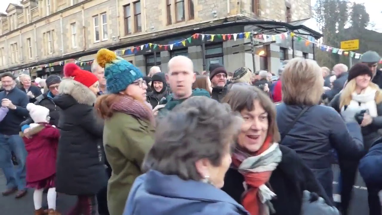 Ceilidh Music And Dancing On New Year's Day In Pitlochry Highland Perthshire Scotland
