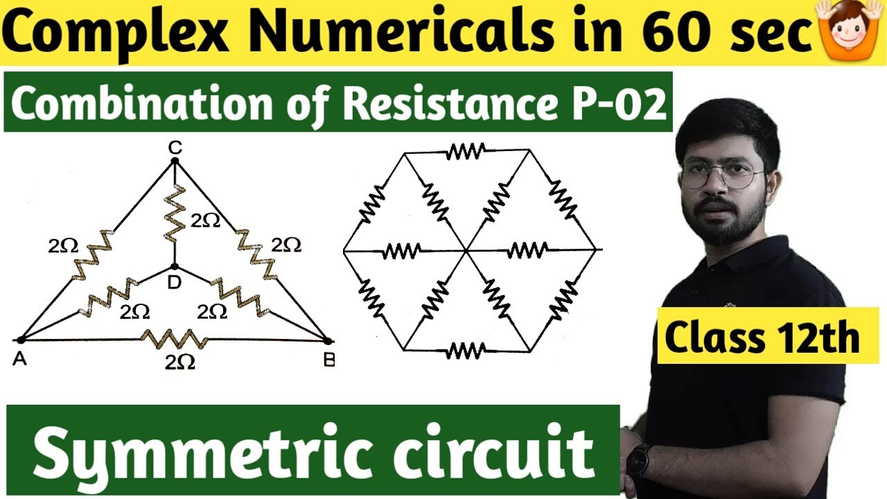 Combination of resistance part2 | Symmetric Resistance circuit problem |Mirror axis folding symmetry
