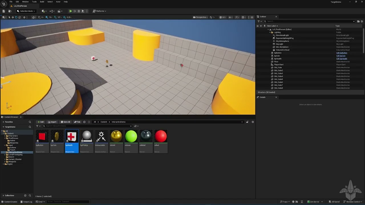 Unreal Engine 5: Взаимодействие чертежей, часть 1
