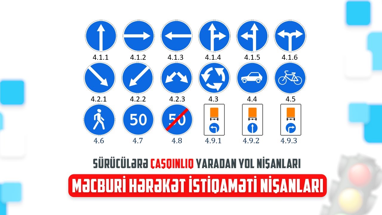 Sürücülərə çaşqınlıq yaradan yol nişanları #| Məcburi hərəkət istiqaməti nişanları