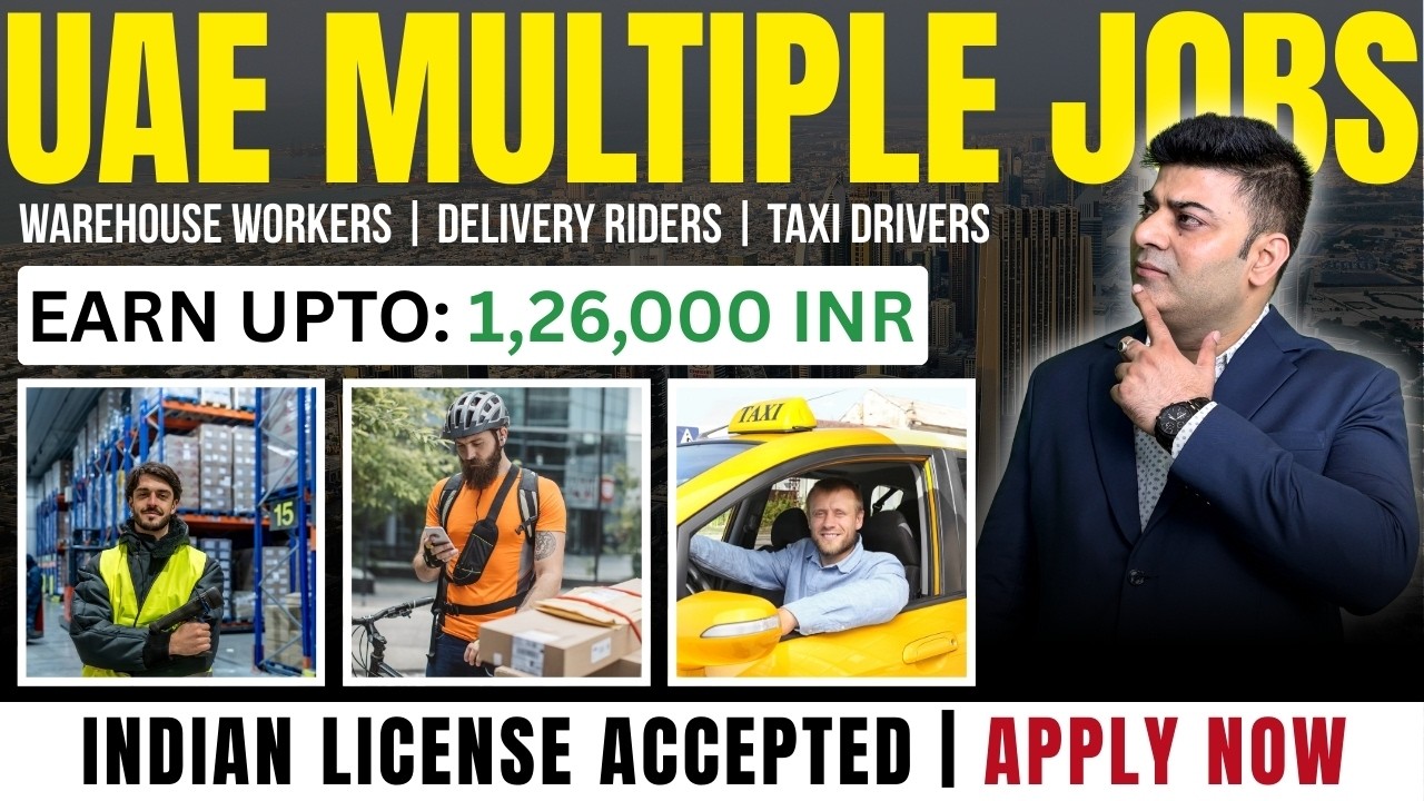 UAE Jobs 2026 | Delivery Riders, Warehouse Jobs & Taxi Drivers | Dubai Hiring Now | Salary ₹1 Lakh+