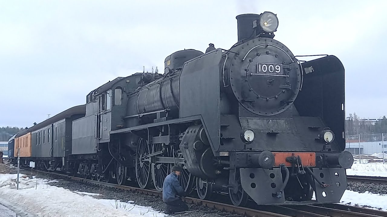Höyryveturi Hr1 1009 Ainolassa, Espoossa ja Hakkilassa 17.3 - 19.3.2023