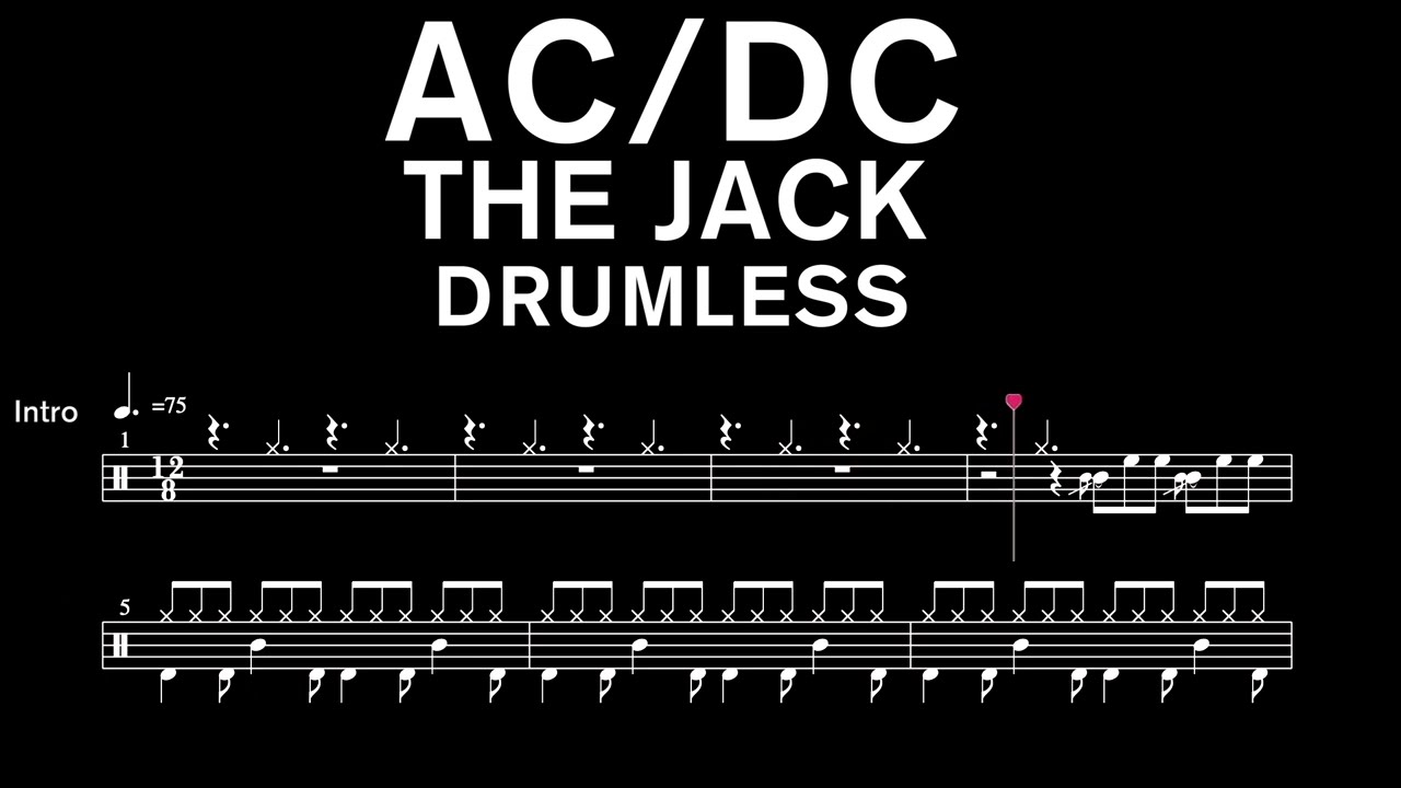 ACDC - The Jack - Drumless (with scrolling drum score)
