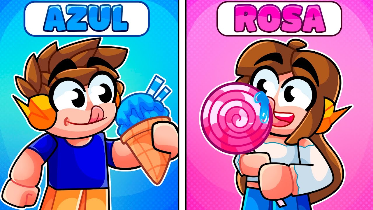 Comendo comidas de UMA COR no Roblox!