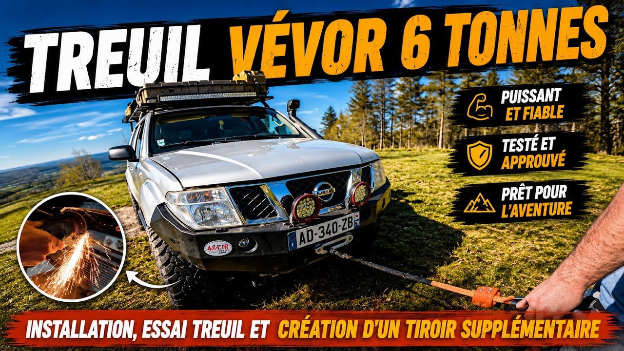 Montage du treuil vevor 6T sur notre pathfinder