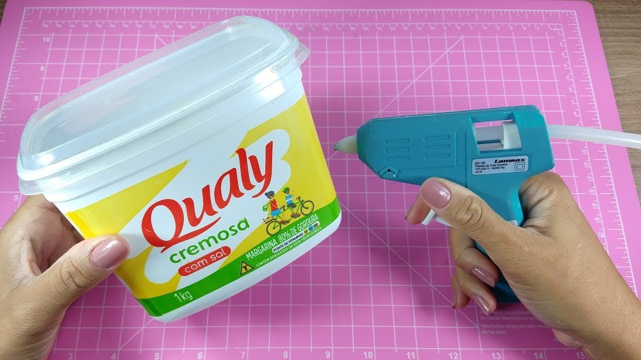 2 IDEIAS BELÍSSIMAS COM POTES DE MARGARINA ♥️