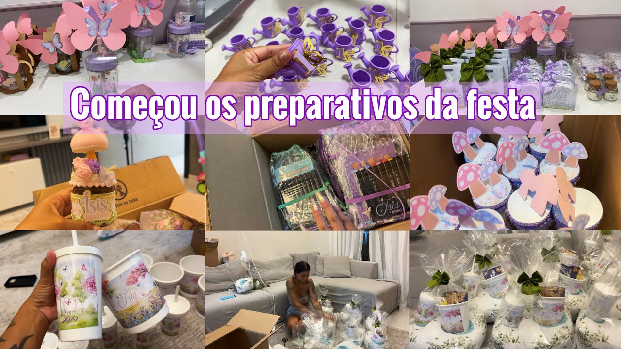 Chegou muita coisa| Montamos as lembrancinha com papelaria personalizada| kit cinema| imprevistos…💜✨
