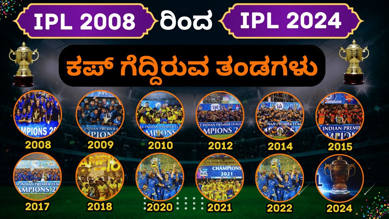IPL Winner and Runners-Up List 2008 to 2024 | Indian Premier League All Seasons Champion Team