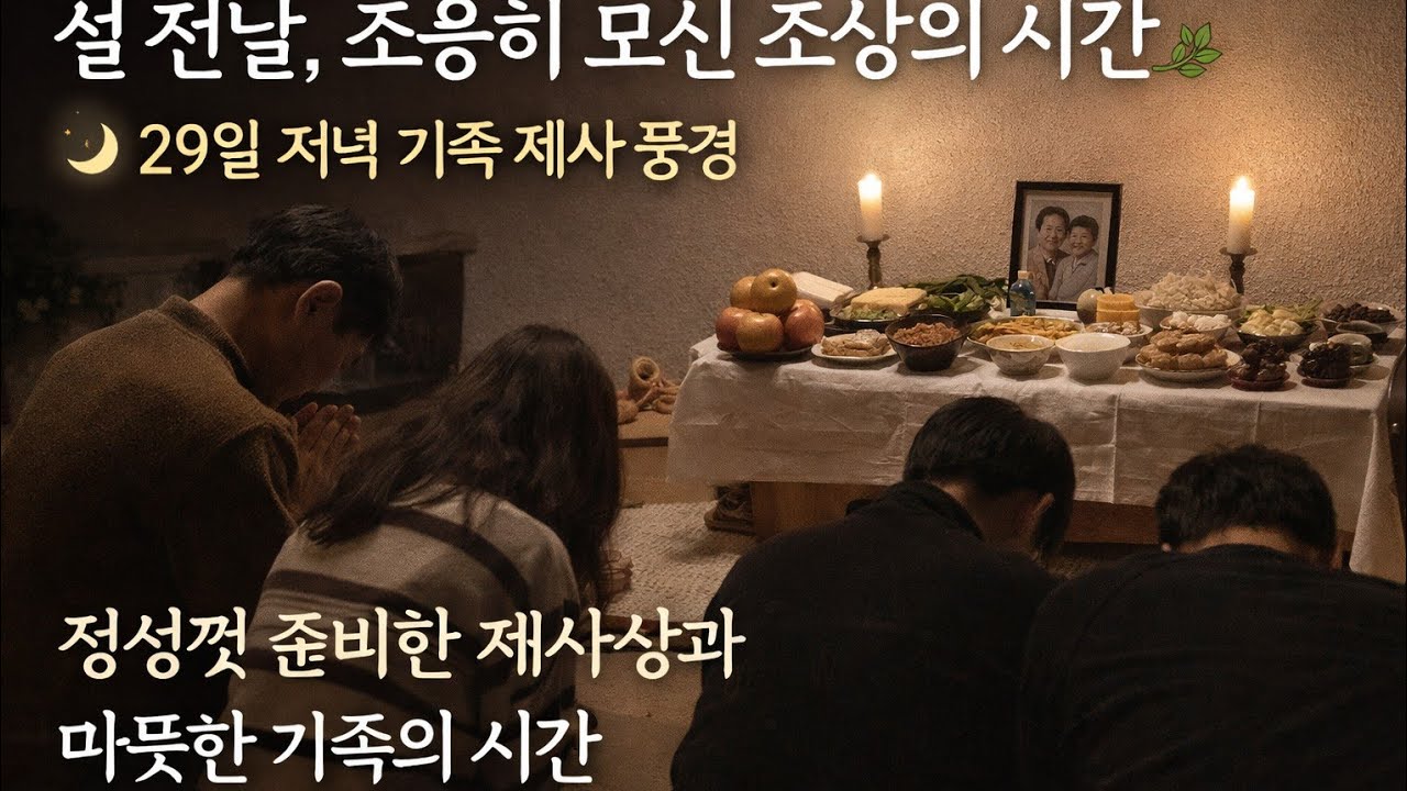 설 전날, 조용히 모신 조상의 시간 🌿 29일 저녁 가족 제사 풍경