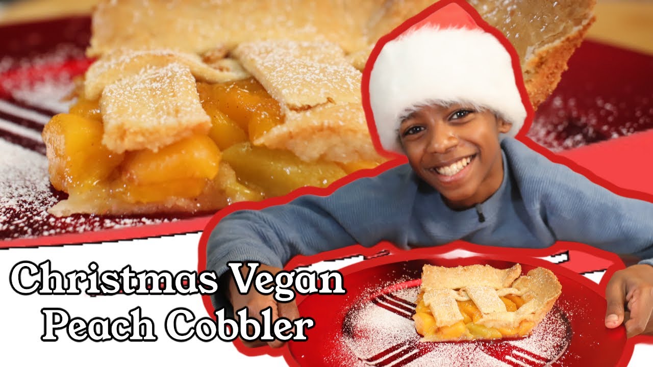 Christmas Vegan Peach Cobbler