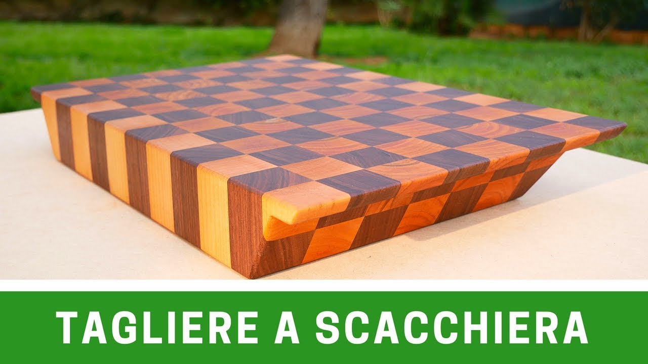 Tagliere in legno di noce e ciliegio - Walnut and cherry checkerboard cutting board