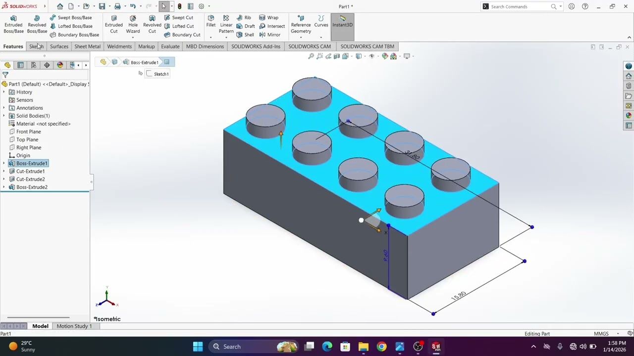 SOLIDWORKS FOR BEGINNERS | LEGO BRICKS MODEL | CHILDREN PLAY TOY #trending #solidworkstutorial #2026