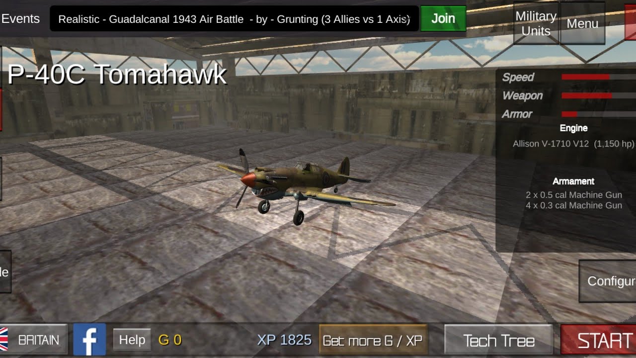 Gunship Sequel | P-40C Tomahawk เกมเครื่องบินรบ