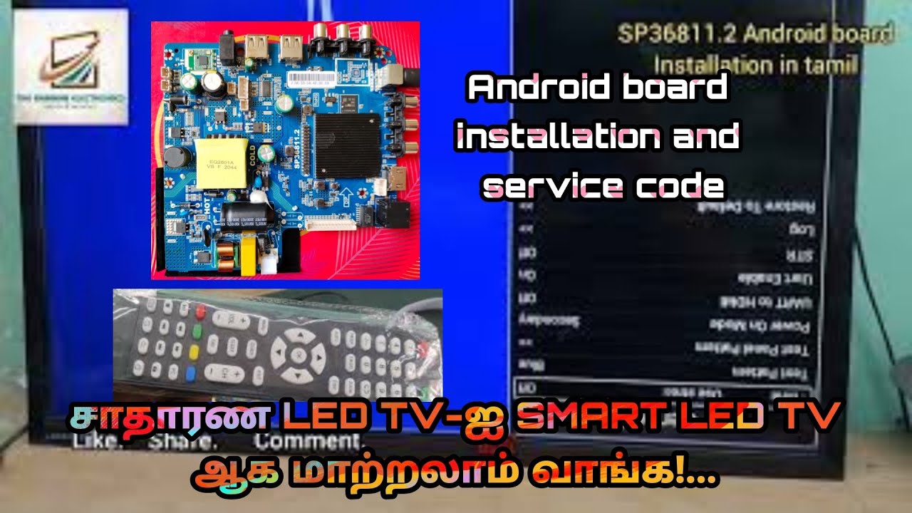 sp36811.2 board installation in tamil |  how to change normal led tv into smart led tv | sp36811.2