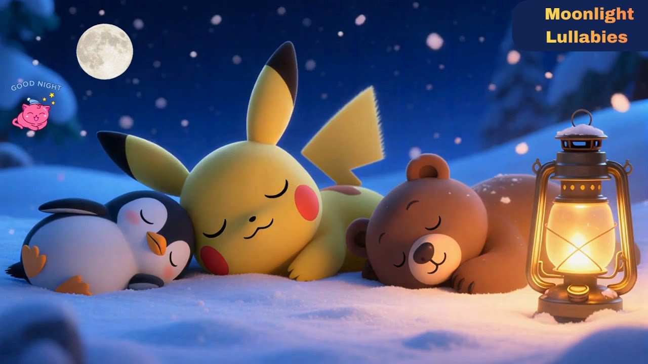 Adorable Sleeping Animals | Winter Moonlight Lullabies 😴🌙