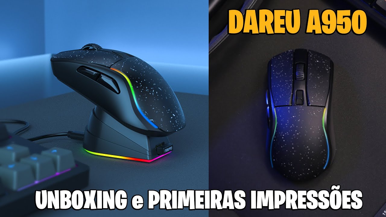 UNBOXING do MOUSE A950 (dareu) SEM FIO! *MUITO BOM* - PRIMEIRAS IMPRESSÕES E INSTALAÇÃO DO SOFTWARE