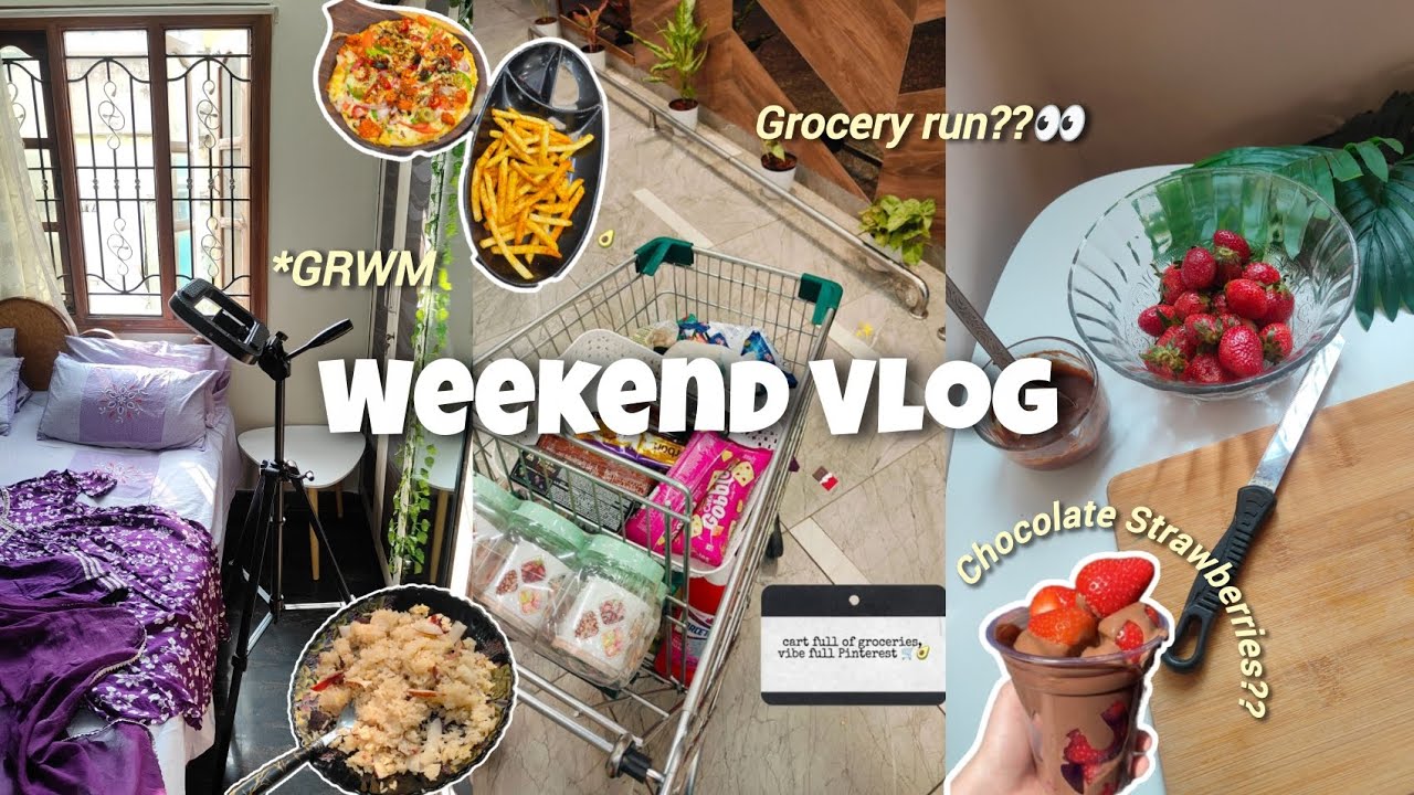 WEEKEND VLOG 🛒🍓 | GRWM, Grocery Run & Cozy Home Moments.