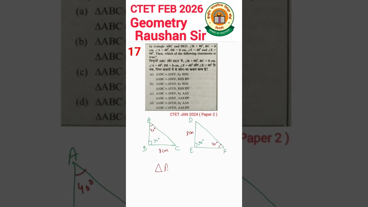 CTET Maths Paper 2 | CTET Maths Previous Year Question| CTET Maths Raushan Sir| CTET FEB 2026 MATHS