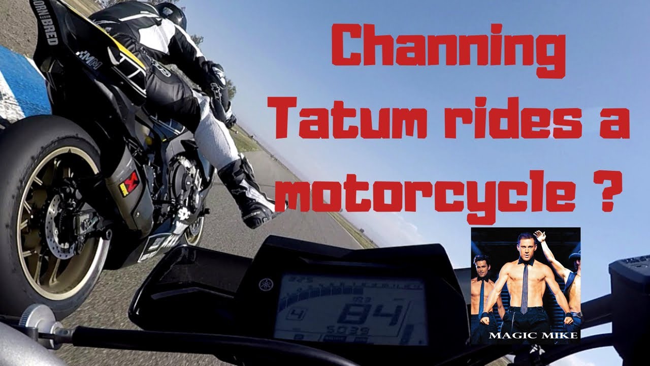 Channing Tatum riding his Yamaha R1 at Buttonwillow Track
