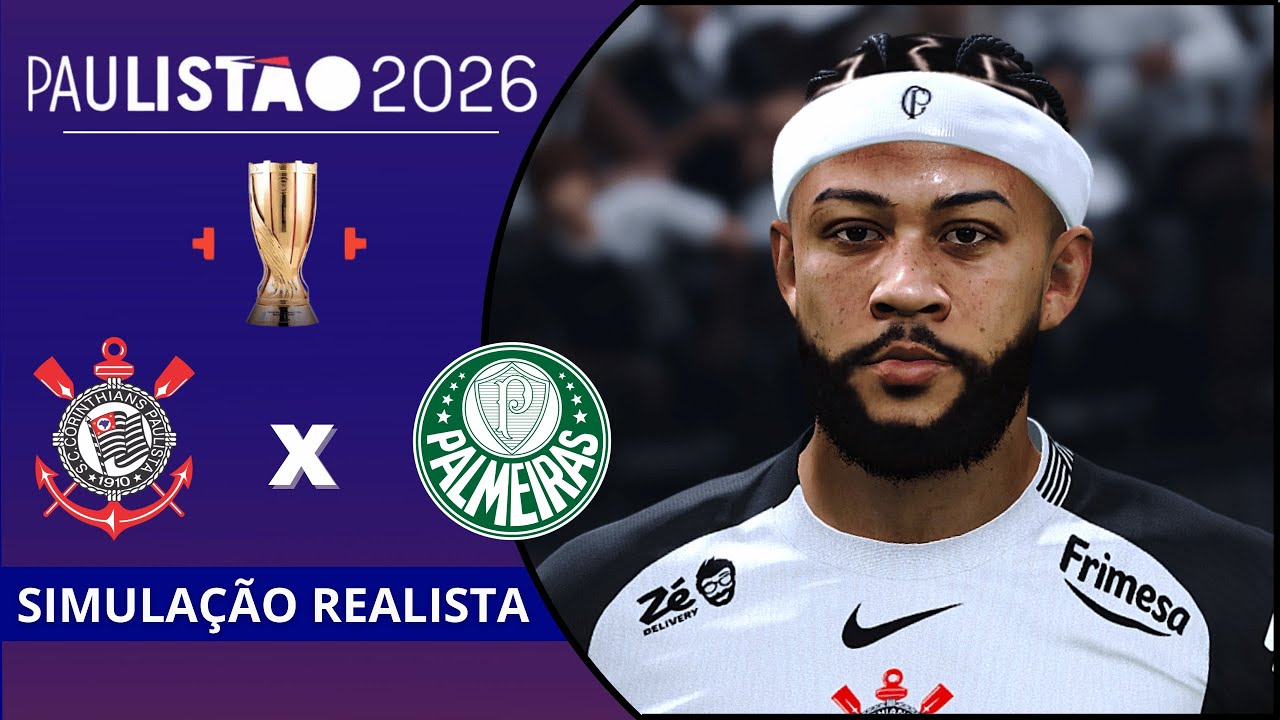 Corinthians vs Palmeiras | PAULISTÃO 2026 | Derby Paulista | SIMULAÇÃO PES 2026 GOGOZPATCH.