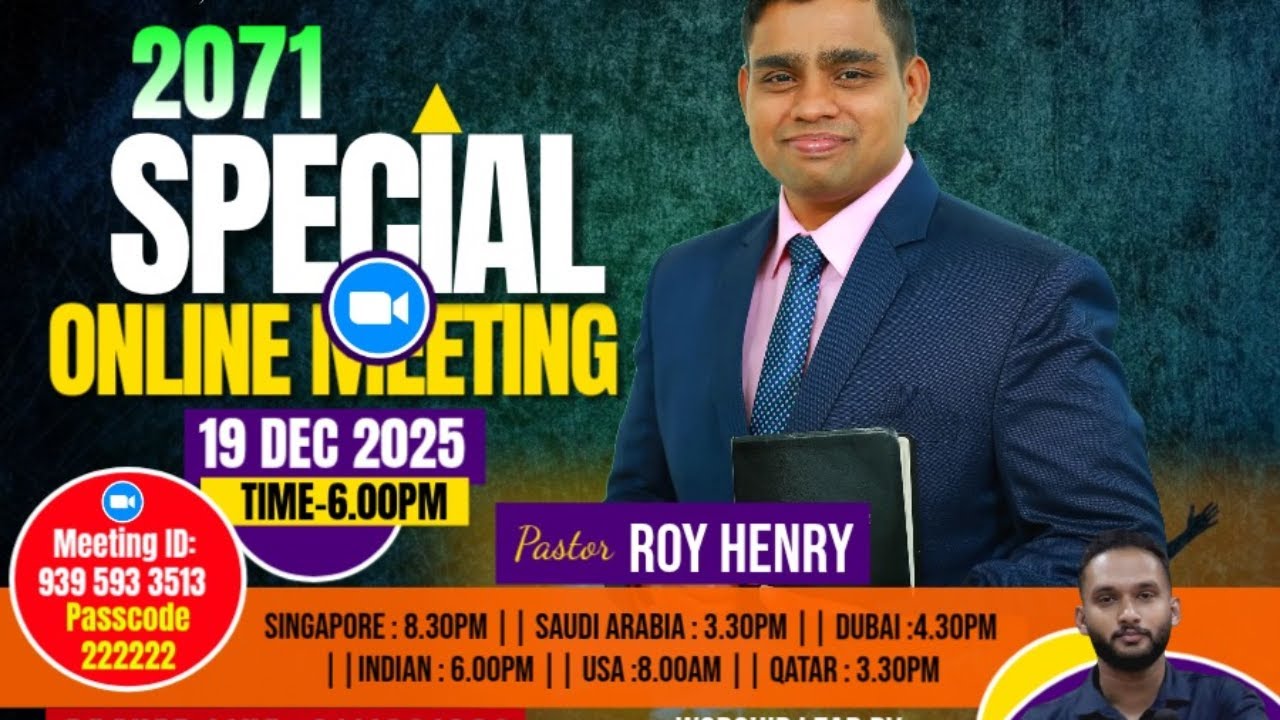 ZOOM LIVE | PR.ROY HENRY | WORSHIP BY:BR.SREERAG CHALAKUDY