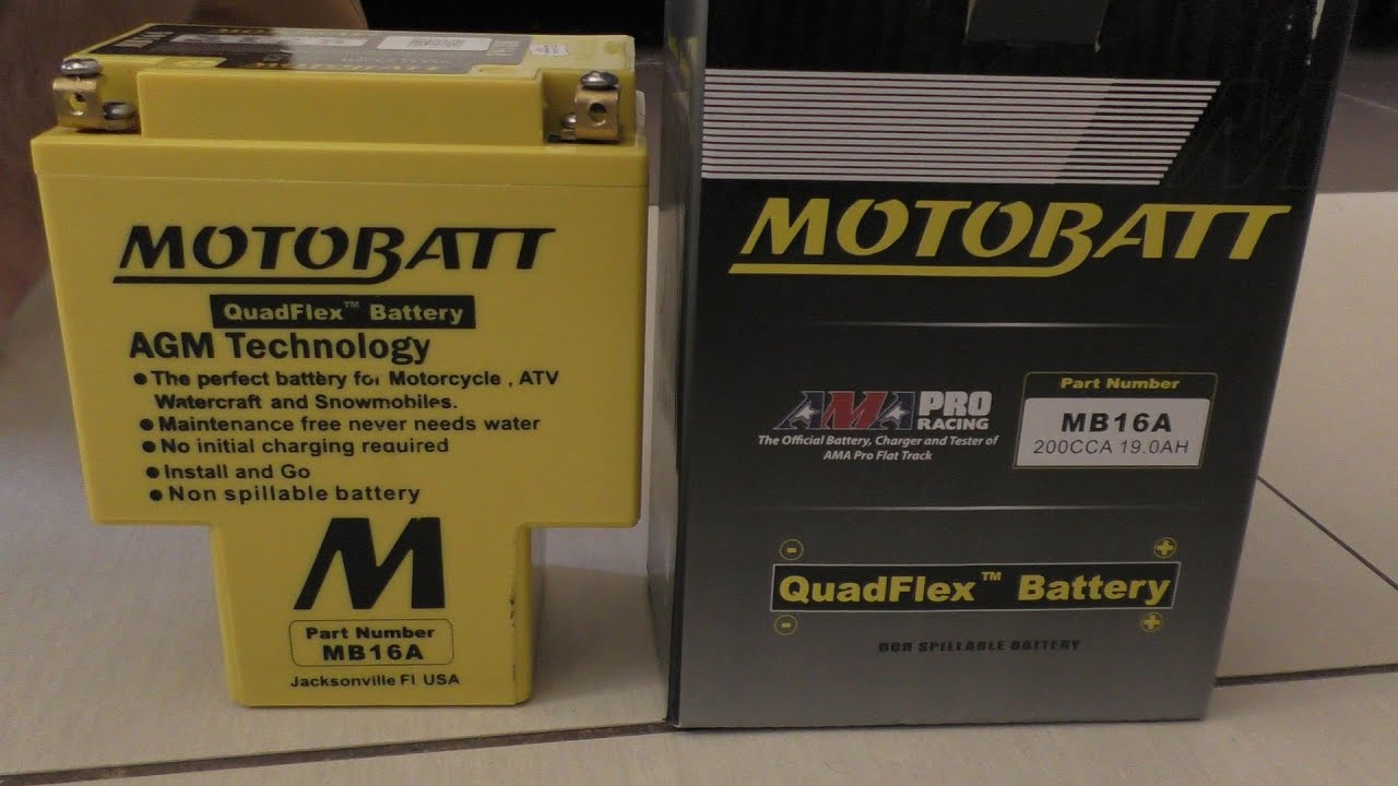 MotoBatt MB16A 19Ah 200A Akumulator AGM żelowy battery replace HCB16A HYB16A HEB16A unboxing HONDA