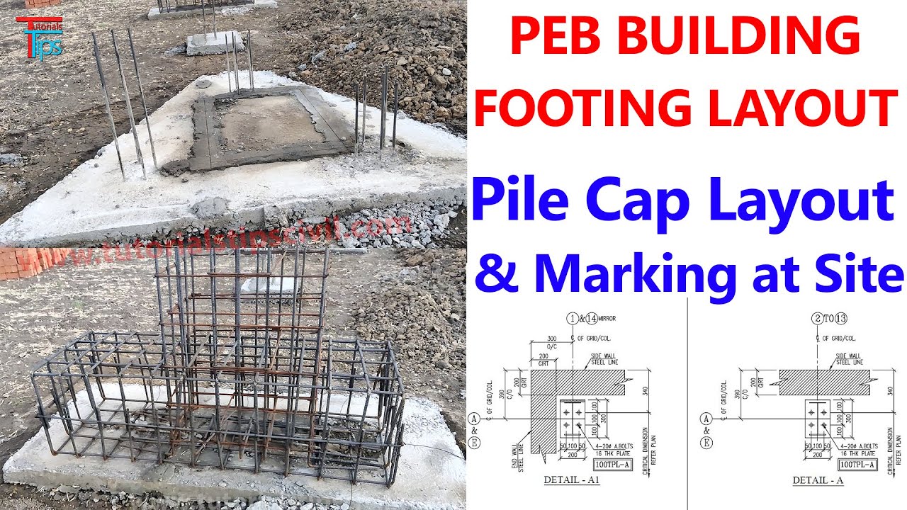 Footing Layout of Warehouse Project | PEB Building Footing Layout at Site