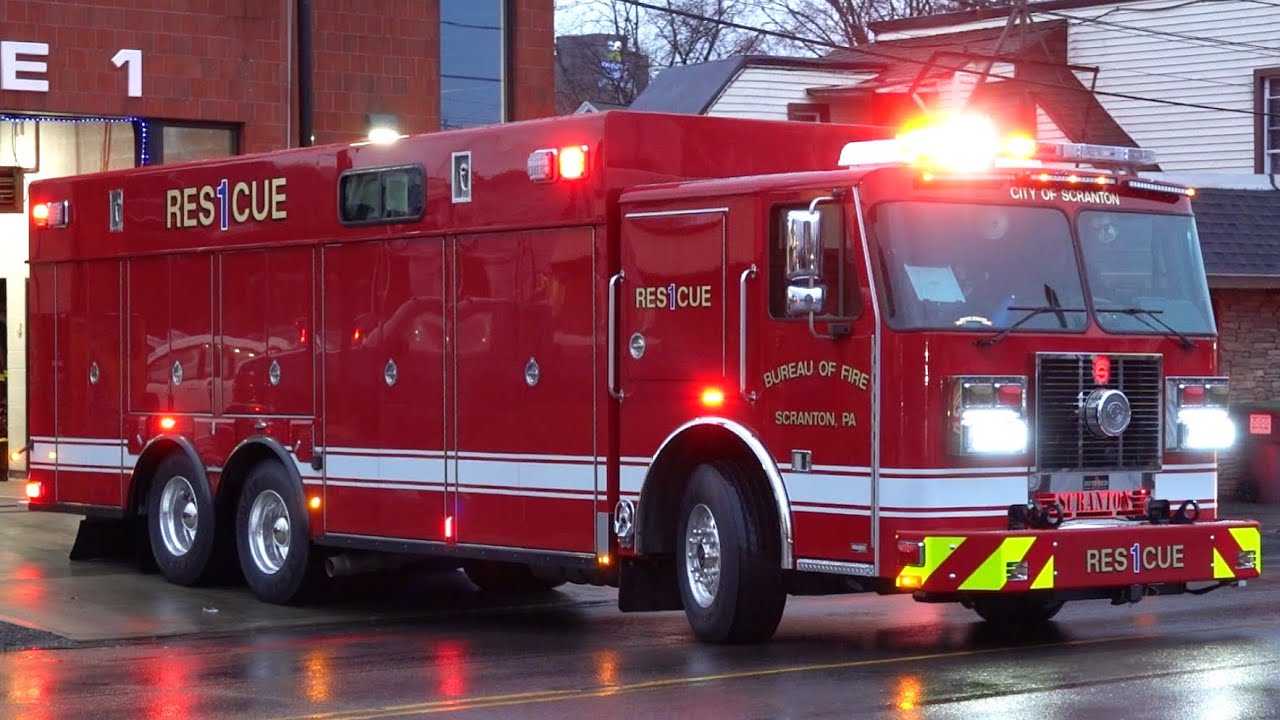 Scranton Fire Department BRAND NEW Rescue 1 Responding 1/3/23