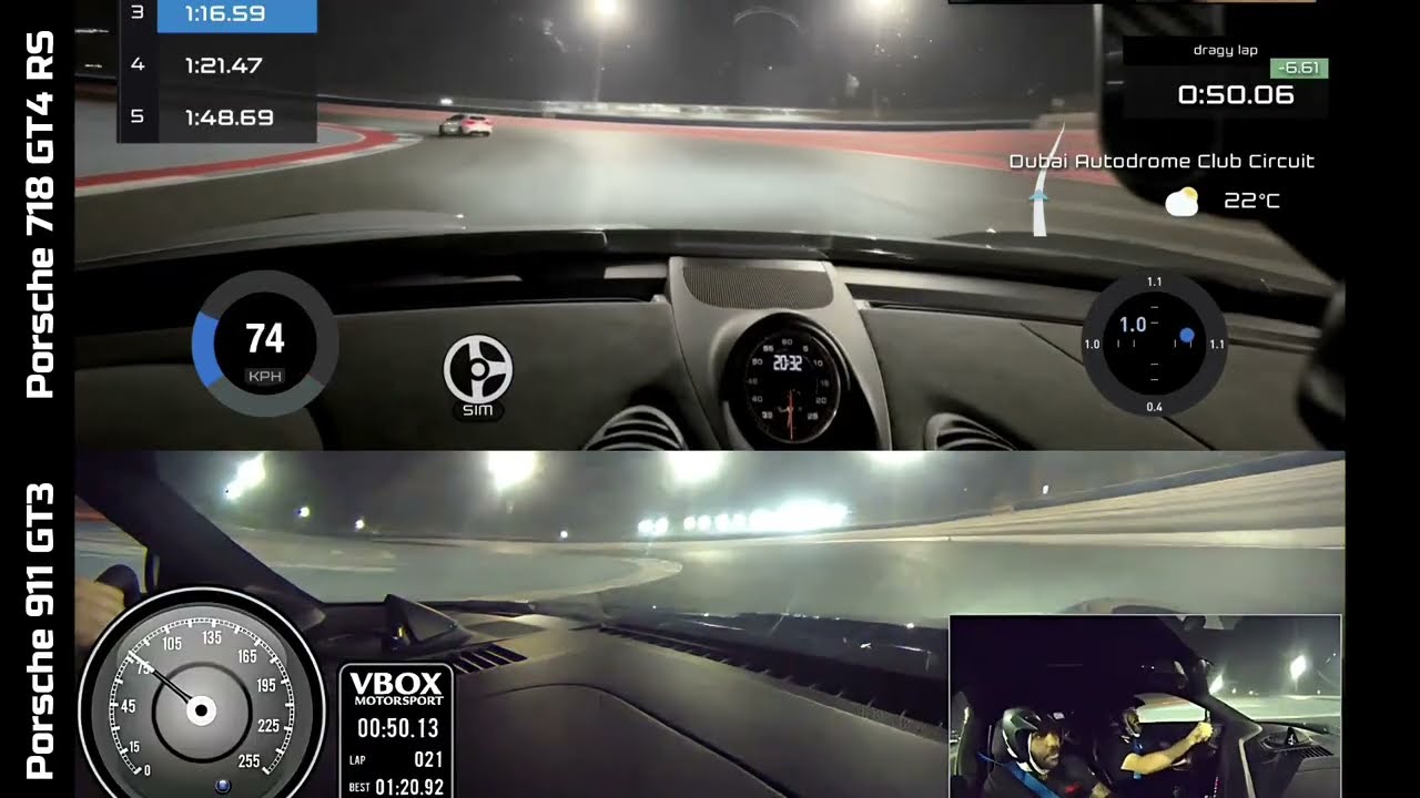 Porsche 718 GT4 RS vs 911 GT3 Dubai Autodrome Lap