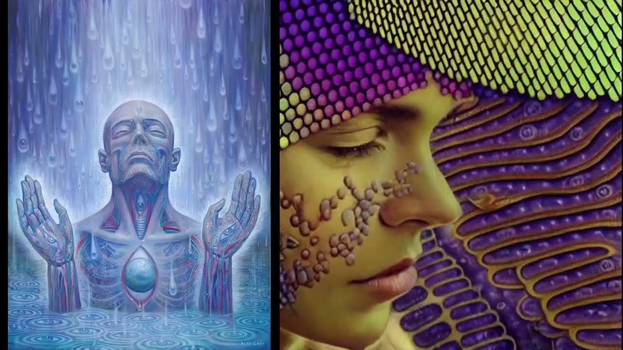 AI Visualization through Alex Grey Paintings - AI Generated