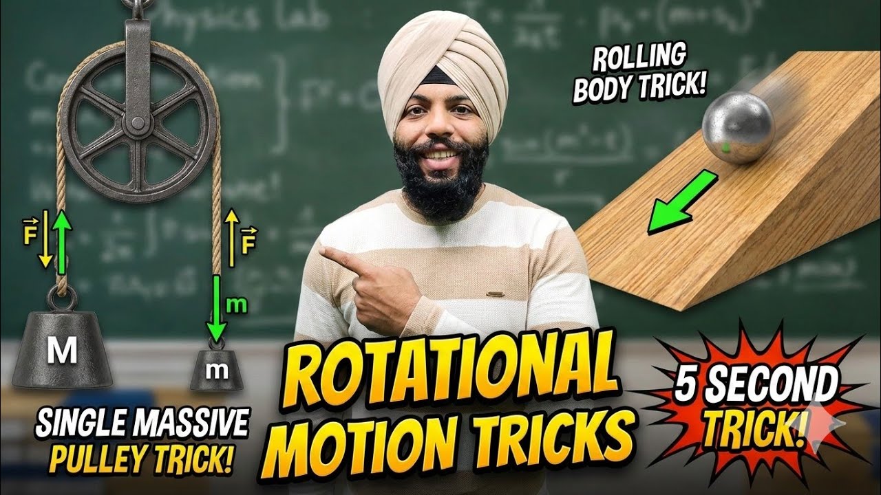 Solve Rotational Motion in 5 Seconds! 🔥 Massive Pulley & Rolling Trick JEE|NEET 11th Physics 