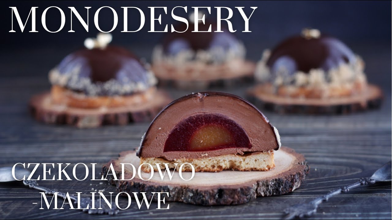 Czekoladowo-malinowe monodesery. monoporcje na słodki stół