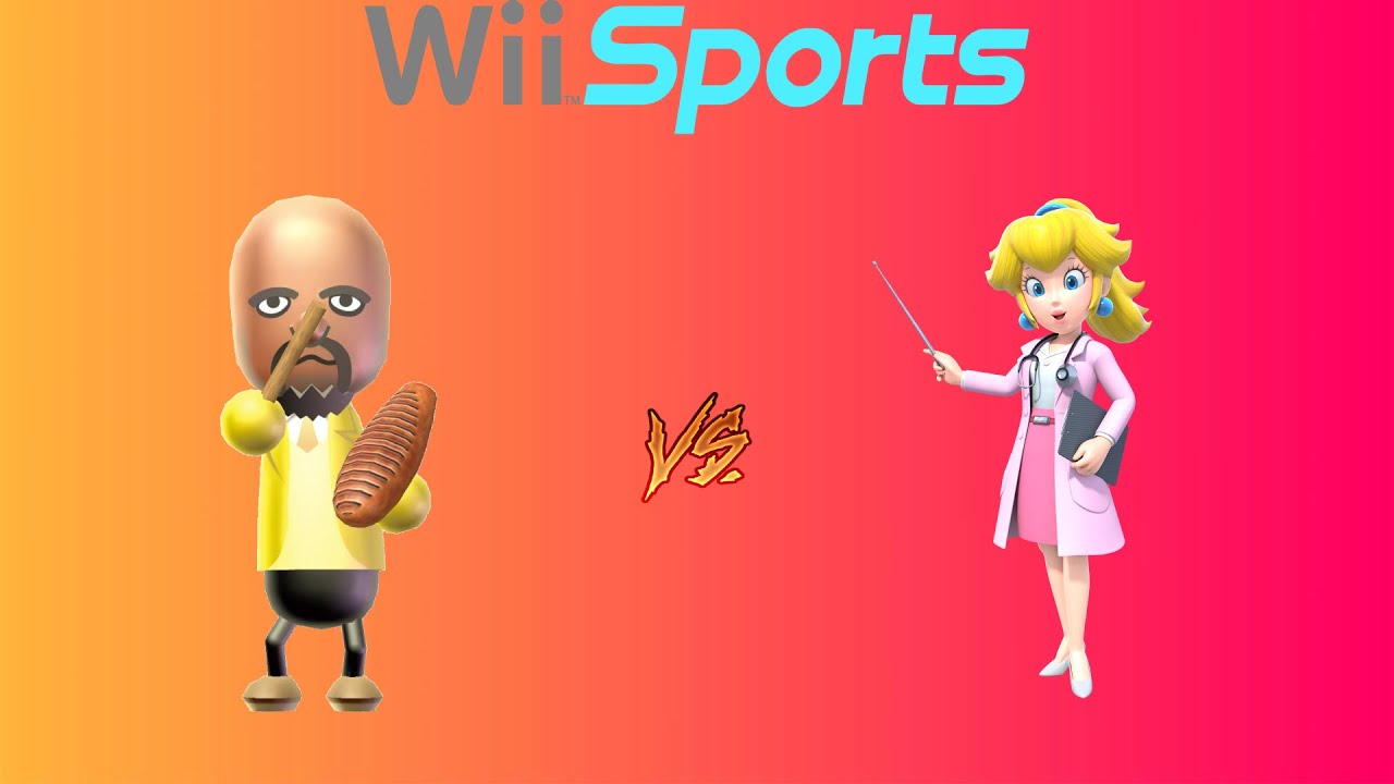 Wii Sports - Baseball (2 players) - Matt Vs Peach (Match 11)