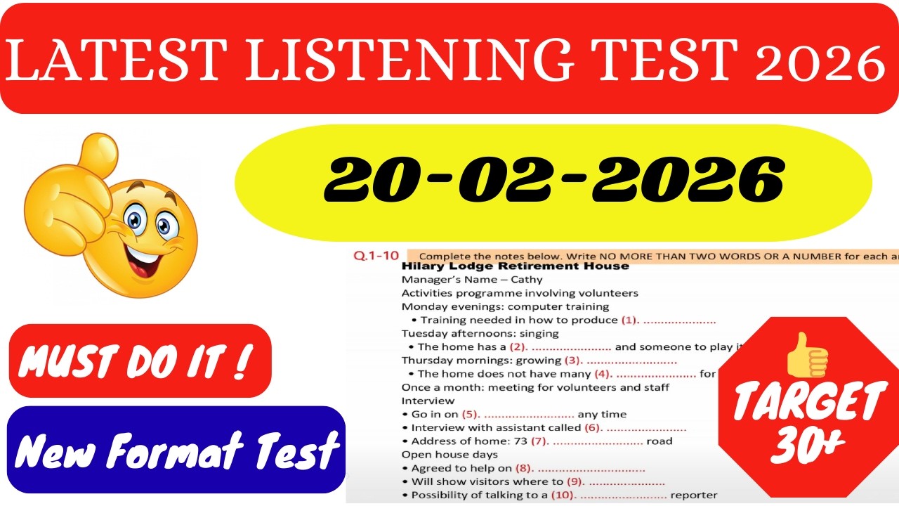 IELTS LISTENING TEST 2026 | IELTS LISTENING PRACTICE TEST WITH ANSWERS 2026