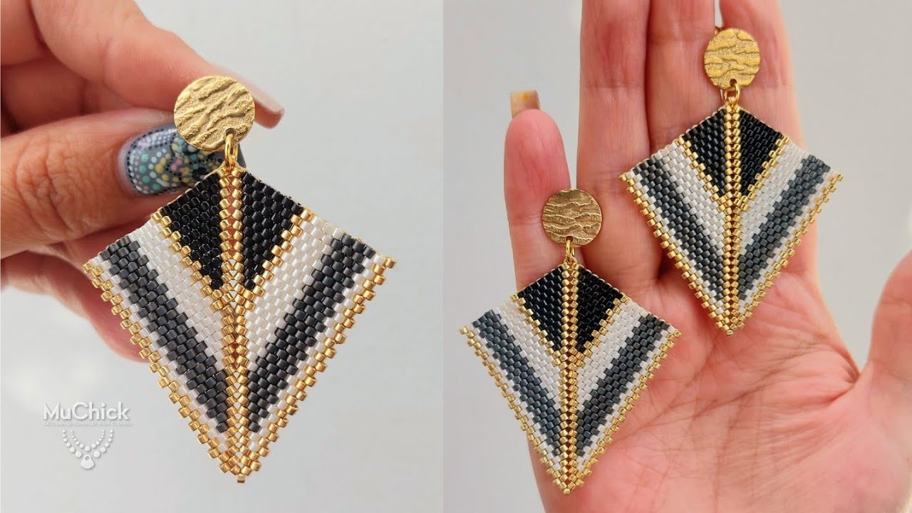 Aretes de miyukis tipo COMETA / earrings beads easy 