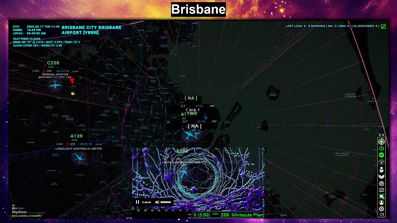 YBBN Brisbane • Air Traffic Radar • LiveATC • Screensaver