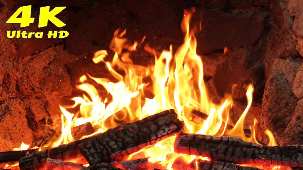🔥 Soothing Crackling Fire Sounds 4K. Relaxing fireplace videos. Cozy winter ambience for sleep