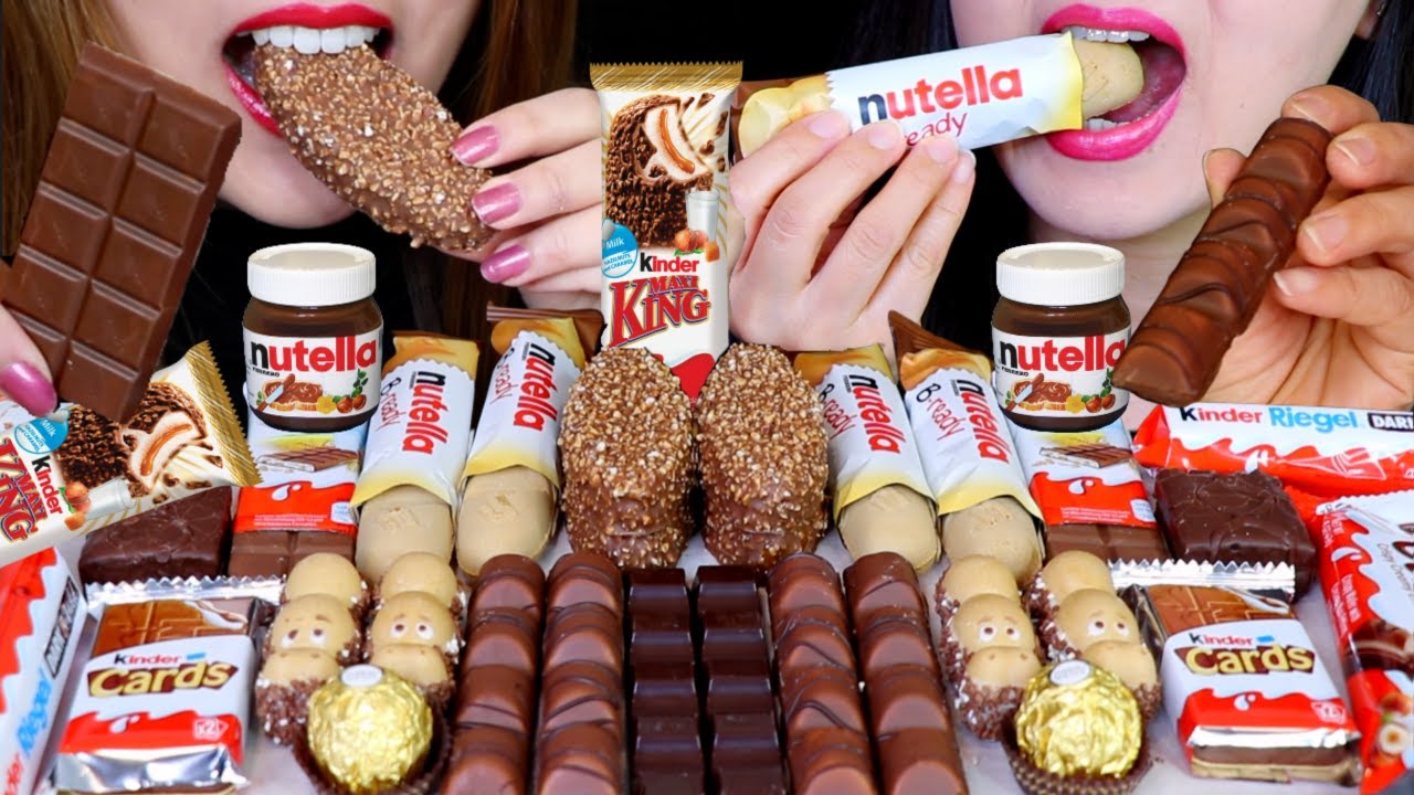 ASMR KINDER CHOCOLATE, NUTELLA, HAPPY HIPPO, MAXI KING, KINDER BUENO, KINDER COUNTRY, FERRERO 먹방