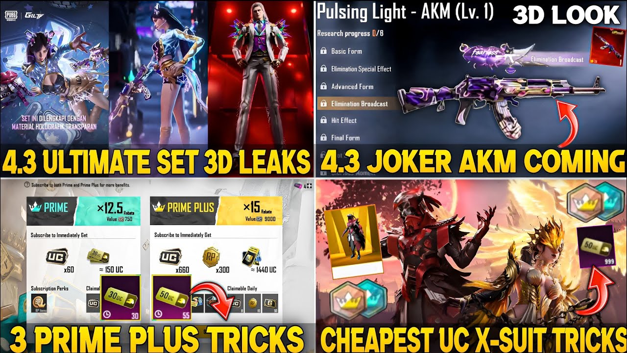 FINALLY😱BGMI 3 PRIME PLUS TRICK | X-SUIT VOUCHERS ADDED IN GAME | NEXT ULTIMATE SET & NEW JOKER AKM