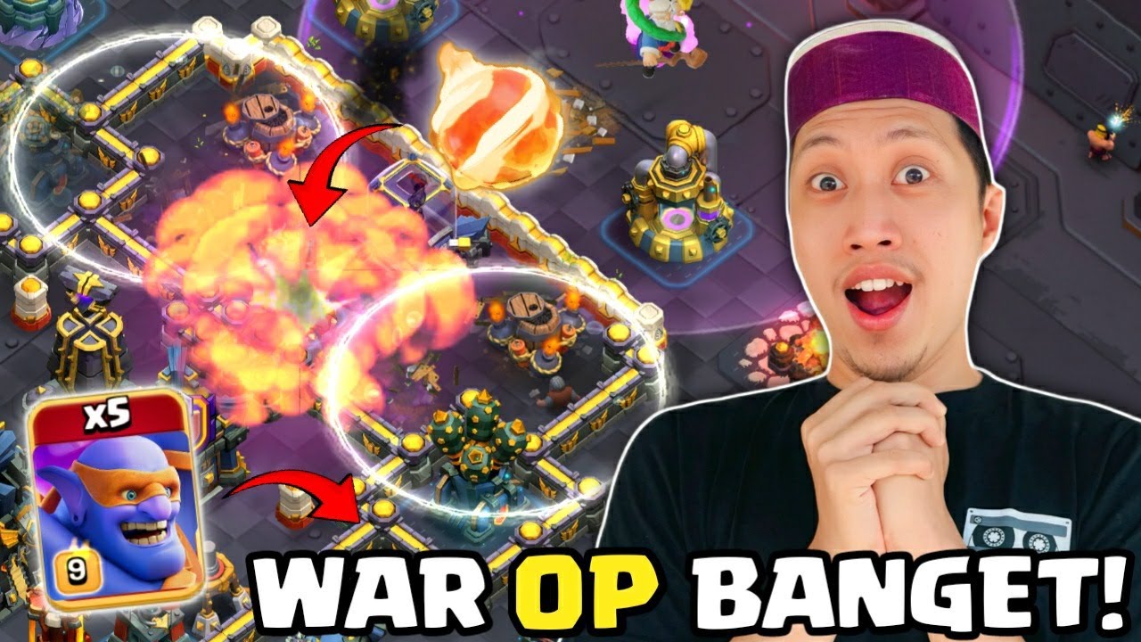 TH 17 MAX KEBANTAI! FIREBALL + SUPER BOWLER SMASH - STRATEGI WAR TERBAIK TH 17 | CLASH OF CLANS